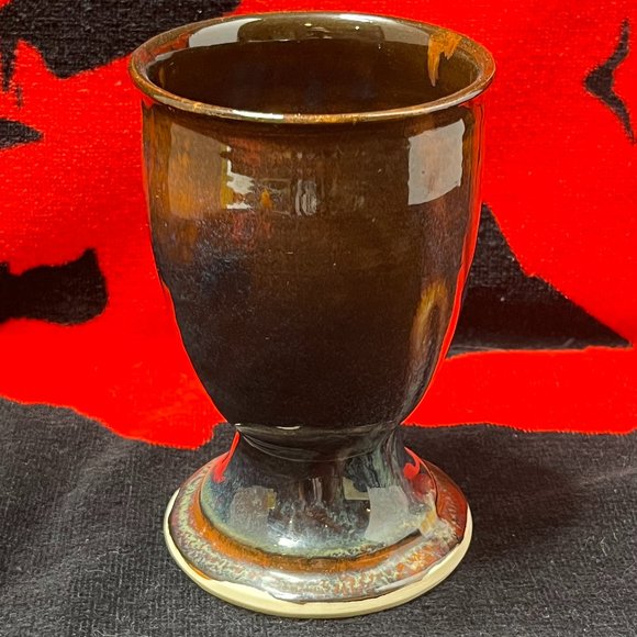 Pottery Chalice with Stoneware Glaze. Hand Print Makers Mark. V.G. Condition. - Picture 1 of 7